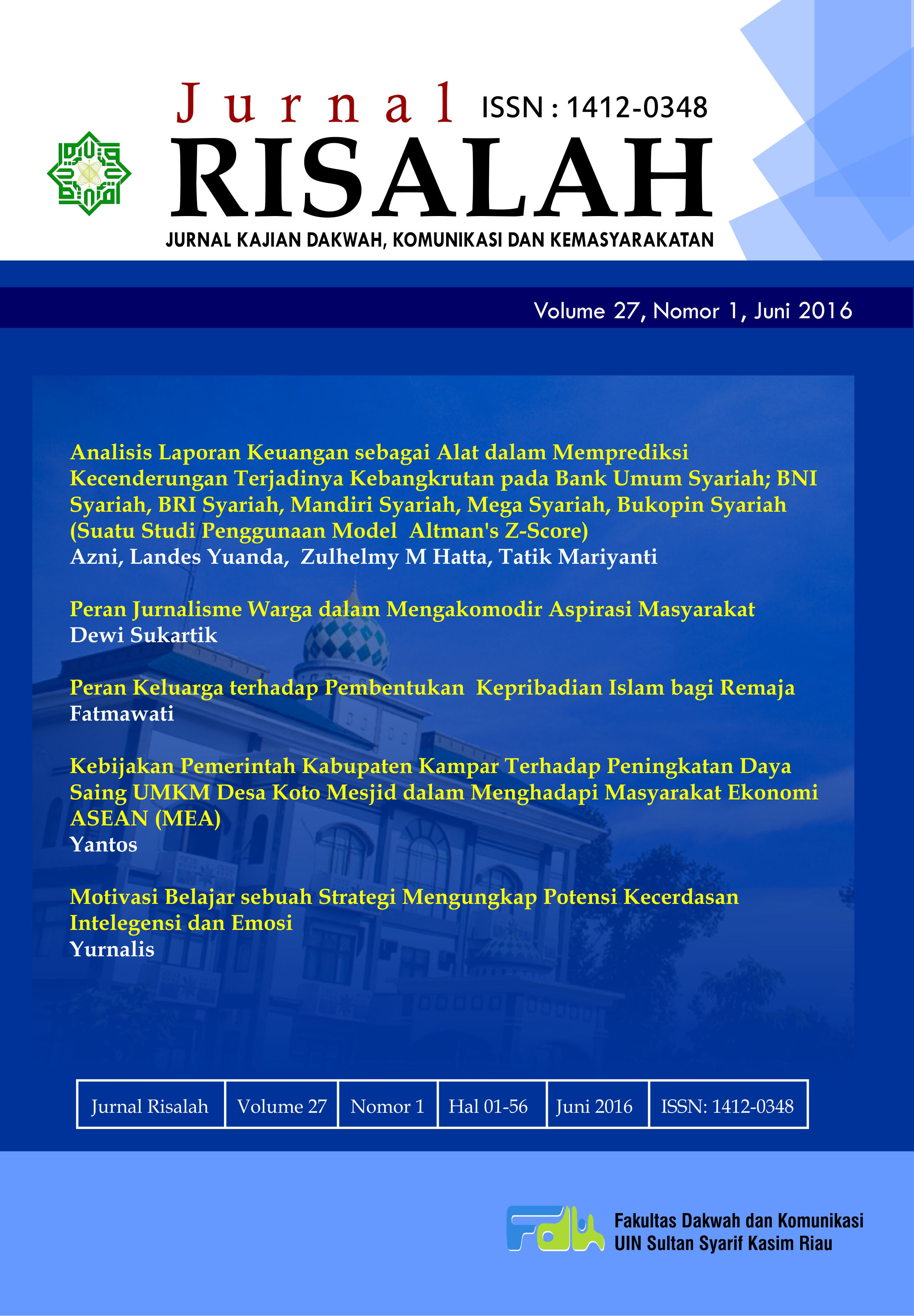 					View Vol. 27 No. 1 (2016): June 2016
				