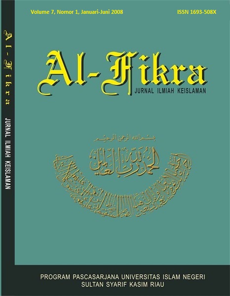 					View Vol. 7 No. 1 (2008): Al-Fikra : Jurnal Ilmiah Keislaman
				
